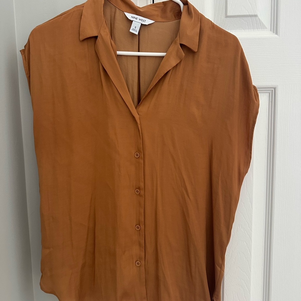 Nine West Women's Brown Button Down Shirt